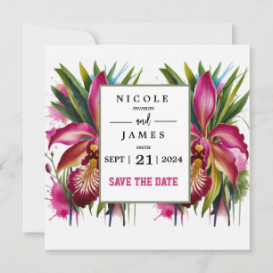 Tiger Lily Elegant Floral Save The Date