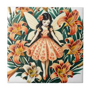 Tiger Lily Fairy Ceramic Tile