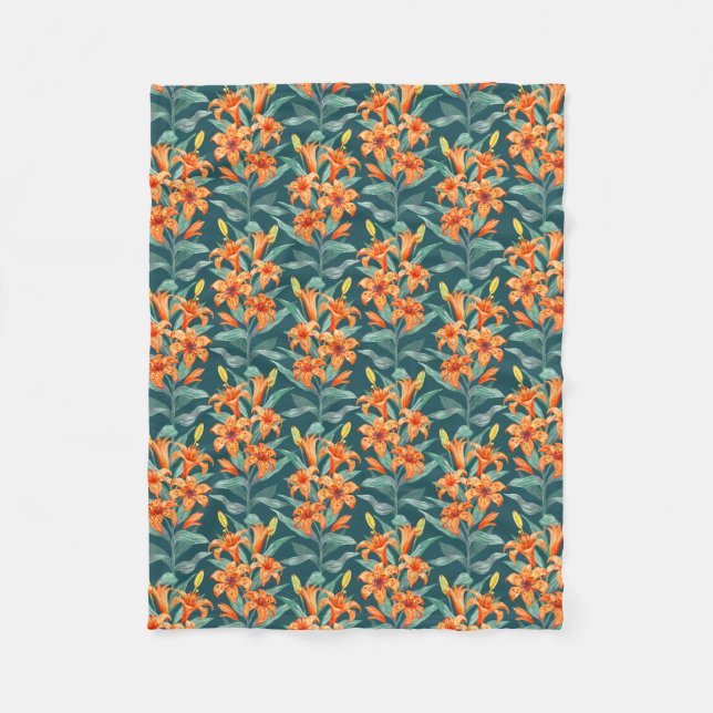 Tiger Lily Fleece Blanket (Front)