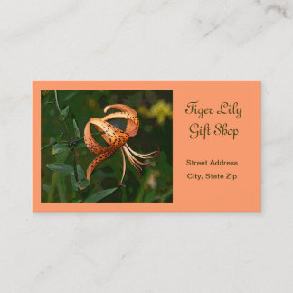 "TIGER LILY" (FLORAL, PHOTOG.) CUSTOMIZABLE BUSINESS CARD
