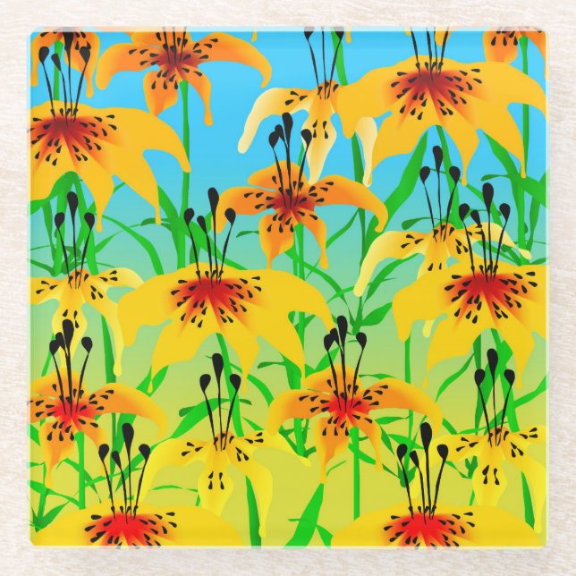 Tiger Lily Glass Coaster (Front)
