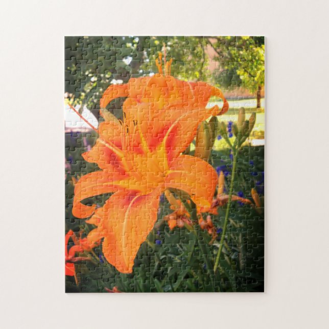 Tiger lily in the garden jigsaw puzzle (Vertical)