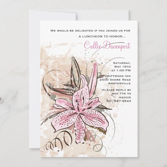 Tiger Lily Invitation (Front)