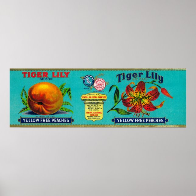 Tiger Lily Peach Label Poster (Front)