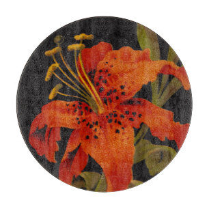 Tiger Lily Round Cutting Board