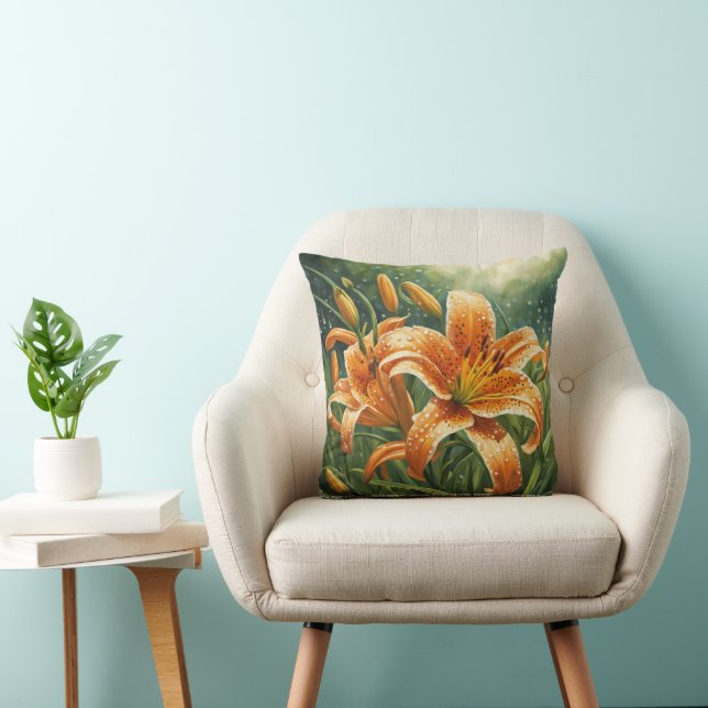 Tiger Lily Symbolism Cushion (Chair)
