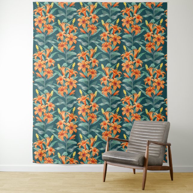 Tiger Lily Tapestry (In Situ)