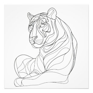 Tiger Line Art Photo Print