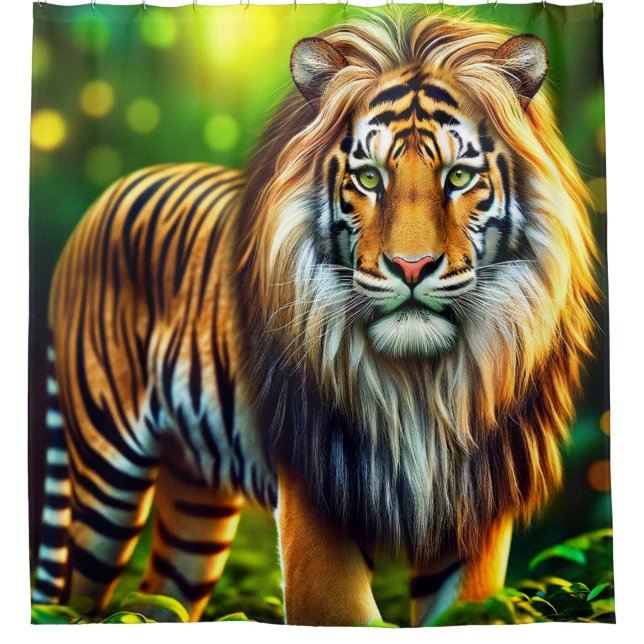 Tiger Lion Shower Curtain (Front)