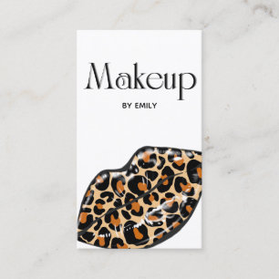 Tiger Lips Gold Metallic Makeup Artist Business Card