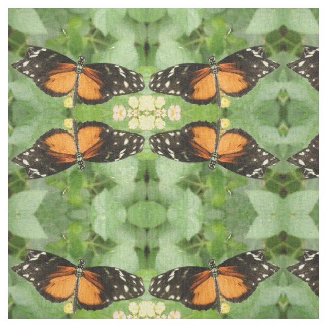 Tiger Longwing Butterfly Patterned Animal Fabric (Swatch)