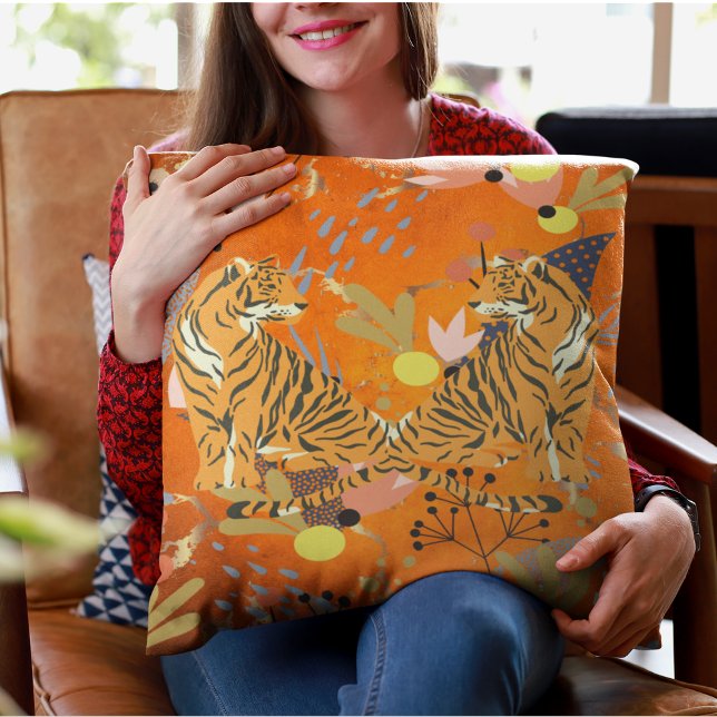 Tiger Lovebirds Elegance and Strength Cushion (Creator Uploaded)
