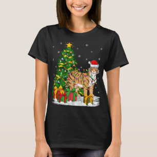 Tiger Lover Xmas Family Matching Santa Funny Tiger T-Shirt