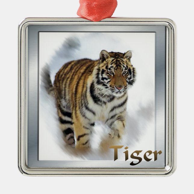 Tiger Lovers Art Metal Tree Decoration (Front)