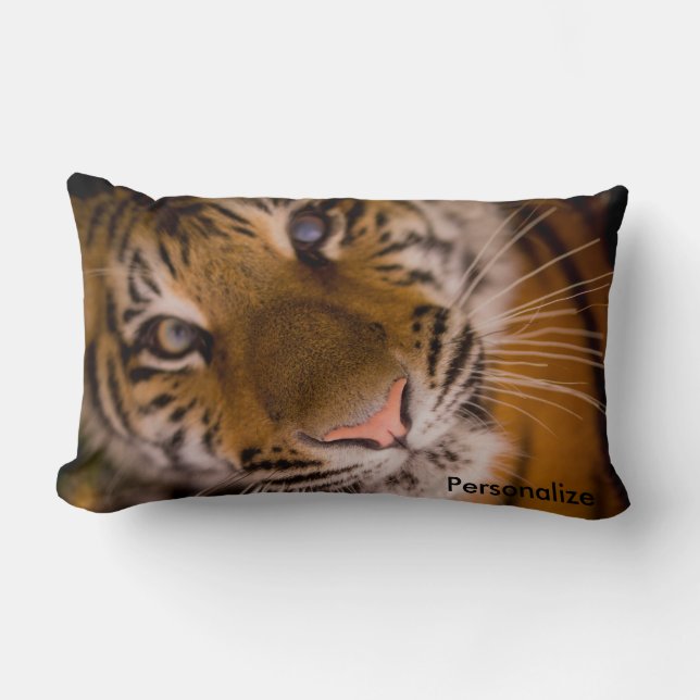 Tiger Lumbar Support Throw Pillow (Front)