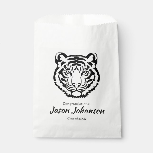 Tiger Mascot Theme Graduation Favour Bag Reunion (Front)