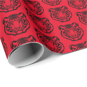 Tiger Mascot Themed Logo Wrapping Paper
