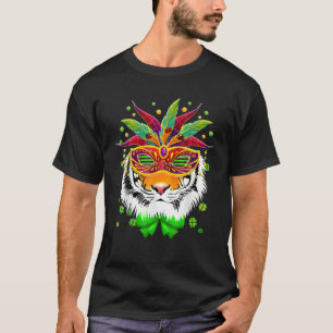 Tiger Mask Cute Mardi Gras Tiger St Patrick's Day T-Shirt