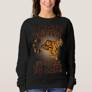 Tiger  Meme Big Cat Wild Animal Retro Fast Food Sweatshirt