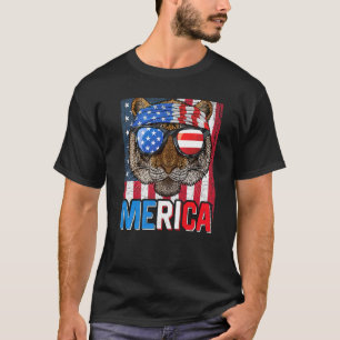 Tiger Merica 4th Of July Fearless Tiger Roaring Pa T-Shirt