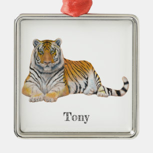 Tiger Metal Ornament