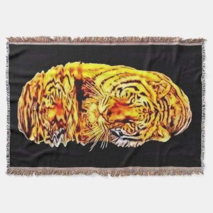 Tiger Mirror Art Nouveau Throw Blanket