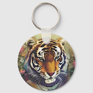 Tiger Monogram Key Ring
