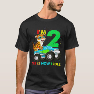 Tiger Monster Truck 2nd Birthday Boys T-Shirt