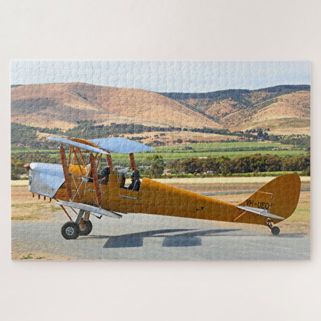 Tiger Moth biplane before take off Jigsaw Puzzle (Horizontal)