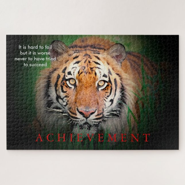 Tiger Motivational Achievement Jigsaw Puzzle (Horizontal)