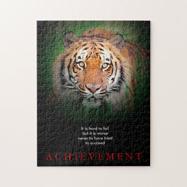 Tiger Motivational Achievement Jigsaw Puzzle (Vertical)