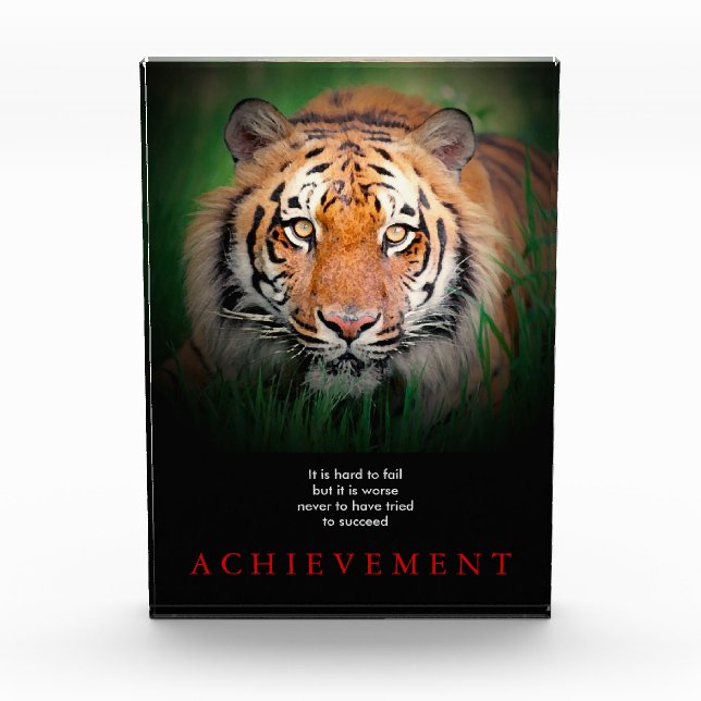 Tiger Motivational Achievement Photo Block (Front)