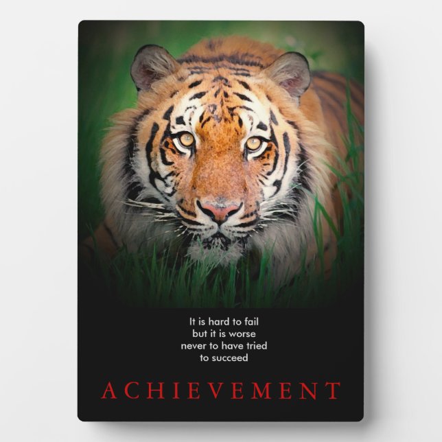 Tiger Motivational Achievement Plaque (Front)