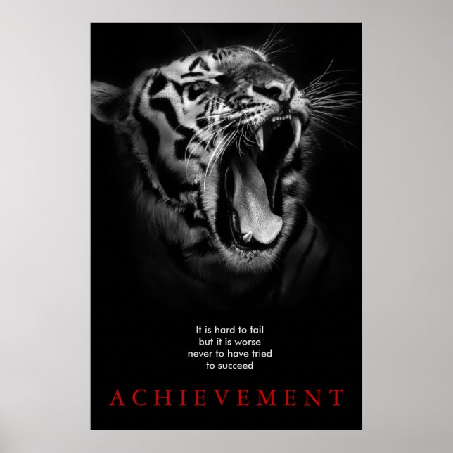 Tiger Motivational Achievement Poster (Front)