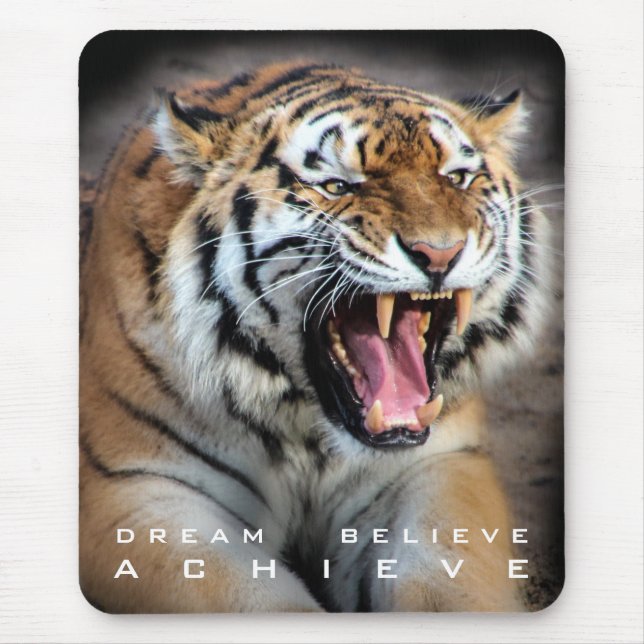 Tiger Motivational Quote Animal Template Trendy Mouse Pad (Front)