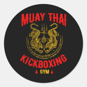 Tiger Muay Thai Kickboxing Gym Mma Training Gift Classic Round Sticker
