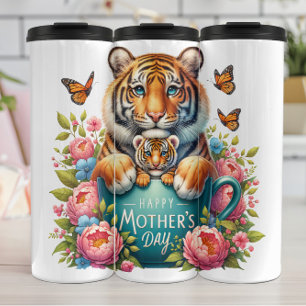 Tiger Mum: Baby, Flowers, Mother's Day Thermal Tumbler