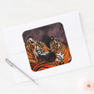 Tiger mum square sticker