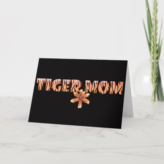 Tiger Mum with Tiger Lily Mothers Day Card (Front)