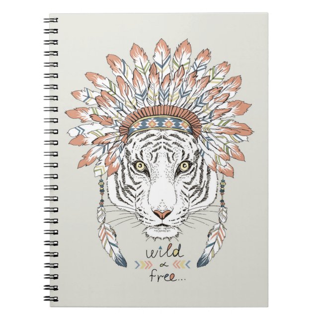 Tiger Native American Indian Chief Notebook (Front)