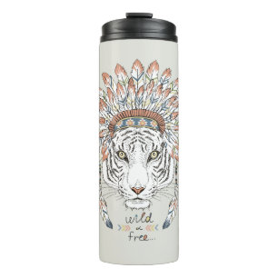 Tiger Native American Indian Chief Thermal Tumbler