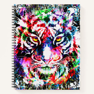 Tiger Notebook - Colourful Tiger Artwork - Wildlif