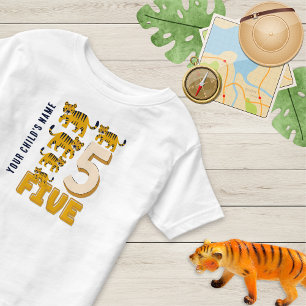 Tiger Number Five Cute Personalised  Toddler T-Shirt