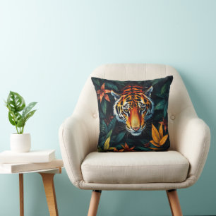 “Tiger of Mine” – Colourful Tiger Portrait Cushion