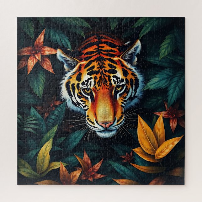“Tiger of Mine” – Colourful Tiger Portrait Jigsaw Puzzle (Vertical)
