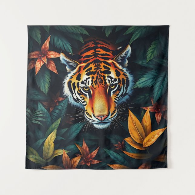 “Tiger of Mine” – Colourful Tiger Portrait Tapestry (Front)