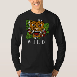 Tiger Old School American Traditional Tattoo Artis T-Shirt