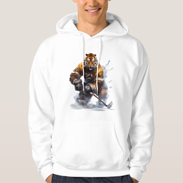 Tiger on Ice Hockey Adventure Hoodie (Front)