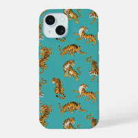 Tiger on Teal Pattern