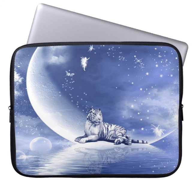 Tiger on the moon laptop sleeve (Front)